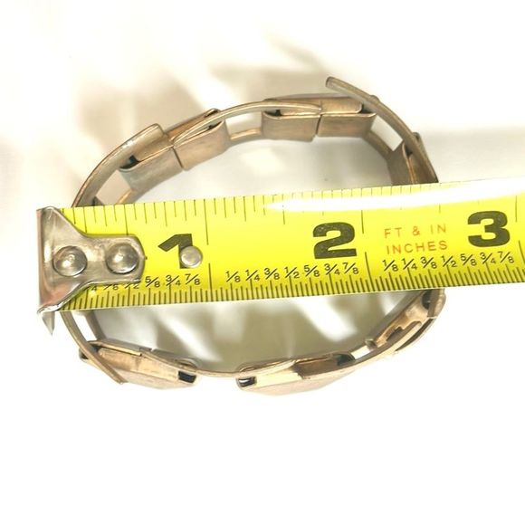 Rectangle Link Copper Tan Thick Metal Bracelet - Picture 4 of 4